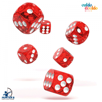 Oakie Doakie Dice W6 Würfel 16 mm Speckled - Rot 12 Stück